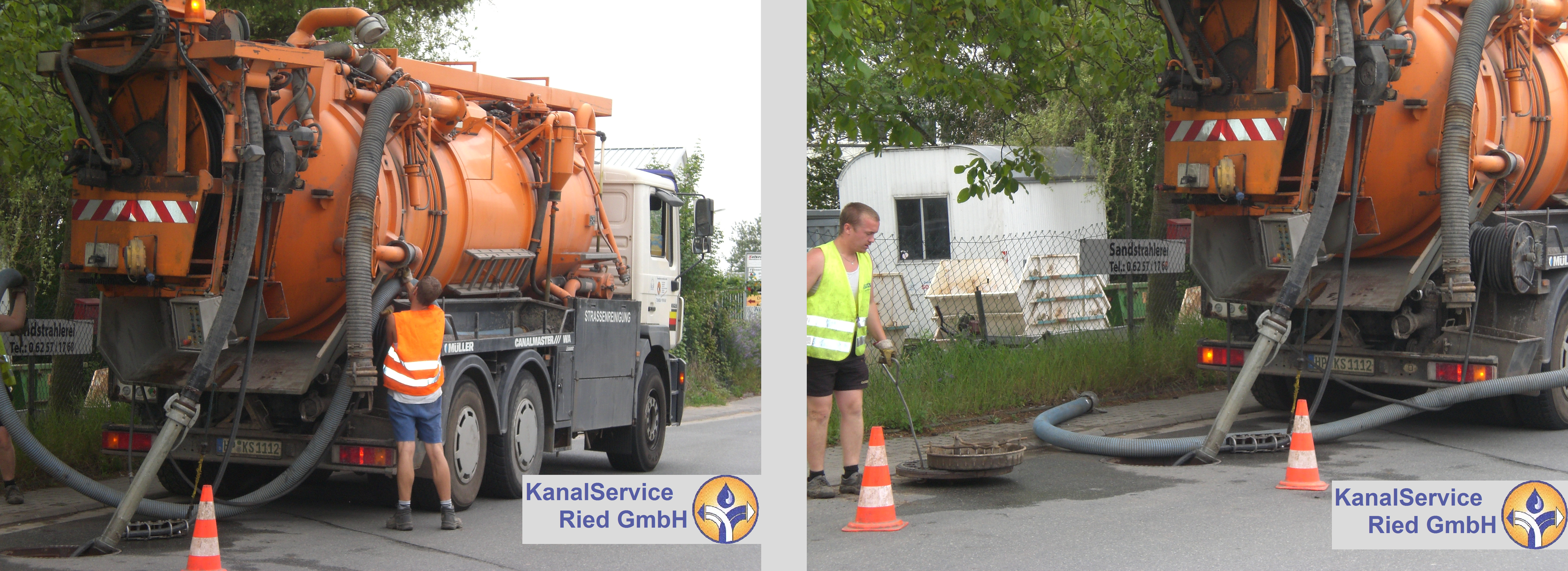 KanalService Ried Fahrzeuge bei der Arbeit.